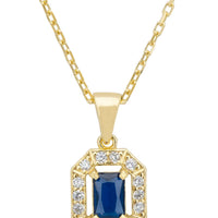 Whistledown Gemstone Pendant Necklace Sapphire Gold-0