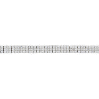 Silver tennis bracelet with Art Deco-style rows of clear stones