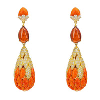 Carmen Fire Opal Drop Earrings Gold-0