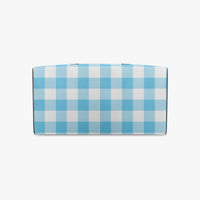 Blue Gingham Duffle Bag Light Blue Canvas