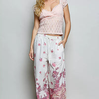 Blush lace sweetheart neck short sleeve top with gathered ruched waist