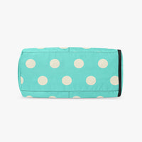 Women's Light Blue Polka Dot Canvas Chic Gym Bag