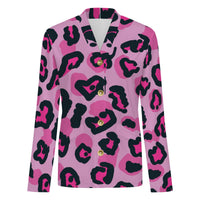 Pink Leopard Print Buttoned Cardigan