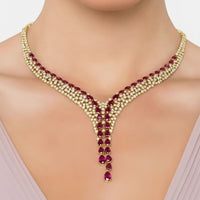 Baroness Statement Necklace Ruby Gold-1