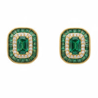Great Gatsby Stud Earrings Emerald Gold-0