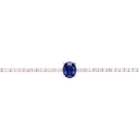 Garbo oval sapphire tennis bracelet in silver