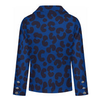Blue Leopard Print Blazer