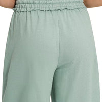 Ash blue French terry wide-leg sweatpants with relaxed fit and front pockets