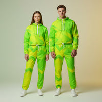Lime Green Windbreaker | Women's Cropped Pullover Hooded Jacket