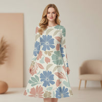 Azure Ditsy Blue Floral Dress | Light Blue Vintage Midi