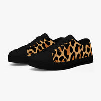 Leopard Print Trainers Womens Classic Brown Canvas Low Top Shoes