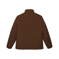 Brown Puffer Coat | Minimalist Plain Dark Brown Quilted Coat