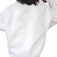 White crewneck sweatshirt with plain back