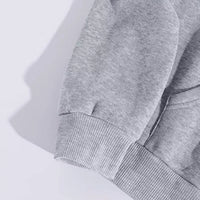 Light gray hoodie sleeve with ribbed cuff detail