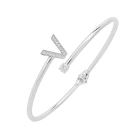 Initial Bangle Silver V-0