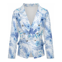 Blue Floral Blazer Women