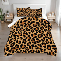 Classic Brown Leopard Print Comforter Set Queen