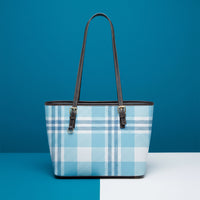 Blue Plaid Handbags | Blue Leather Handbag