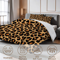Classic Brown Leopard Print Comforter Set Queen