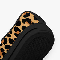 Leopard Print Trainers Womens Classic Brown Canvas Low Top Shoes