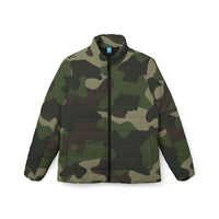 Camouflage Puffer Coat | Classic Green Camo Print Winter Jacket
