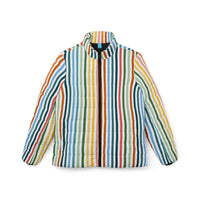 Puffer Ladies Coats | Trendy Multi Color Pinstripe Winter Coat