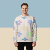 Floral Sweater | Aesthetic Flower Print Unisex Pullover