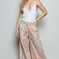 Women's off-white lace-trim V-neck cami with spaghetti straps, full-body view