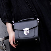 Handmade Leather Sugarcube Handbag - Zebra-4