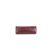 Burgundy shoulder bag front panel with horizontal seam