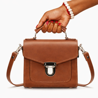 Handmade Leather Sugarcube Handbag - Chestnut-1