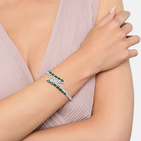 Baroness Tennis Bracelet Emerald Silver-1