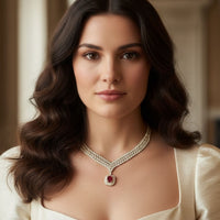 Countess Statement Ruby Necklace Gold-1