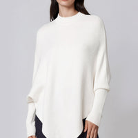 Ivory Ribbed High Neck Jumper-0