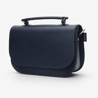 Aura Handmade Leather Bag - Navy Blue-2