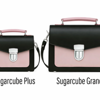 Handmade Leather Sugarcube Handbag - Rose Truffle-2