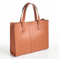 Handmade Leather Shopper - Burnt Orange-1