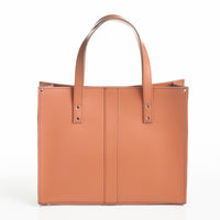Handmade Leather Shopper - Burnt Orange-0