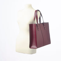 Handmade Leather Shopper - Marsala Red-4