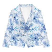 Blue Floral Blazer Women