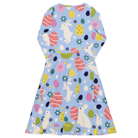 Easter Blue Floral Dress | Light Blue Festive Midi