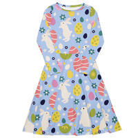 Easter Blue Floral Dress | Light Blue Festive Midi