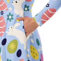 Easter Blue Floral Dress | Light Blue Festive Midi