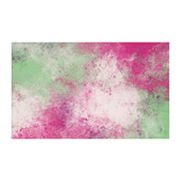 Abstract Geometric Pink and Green Rug