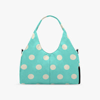 Women's Light Blue Polka Dot Canvas Chic Gym Bag