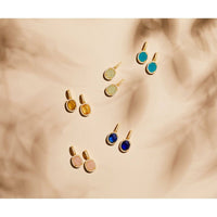 Beatrice Oval Gemstone Drop Earrings Gold Rose Quartz-3