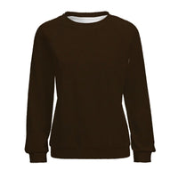 Women's Dark Brown Sweatshirt Crewneck Pullover