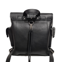 Men's Leather Tannery Backpack - Black-3