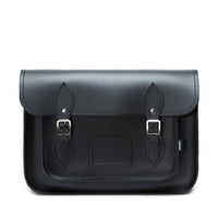 Leather School Satchel - Black-0