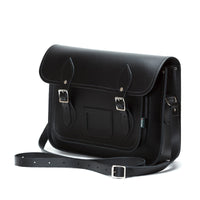 Leather School Satchel - Black-2